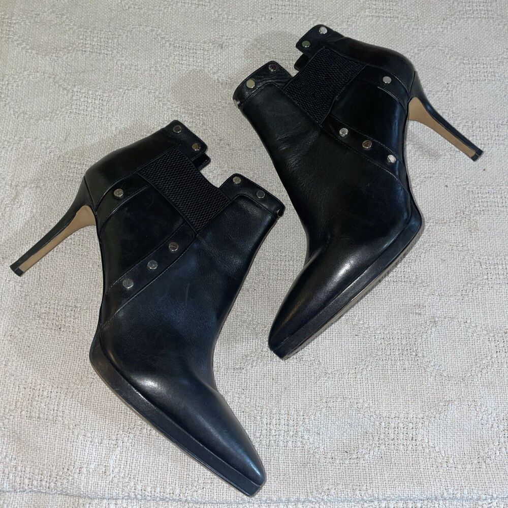 Karl Lagerfeld Women’s Heeled Boots Size 11 M Black Leather Going Out Party City